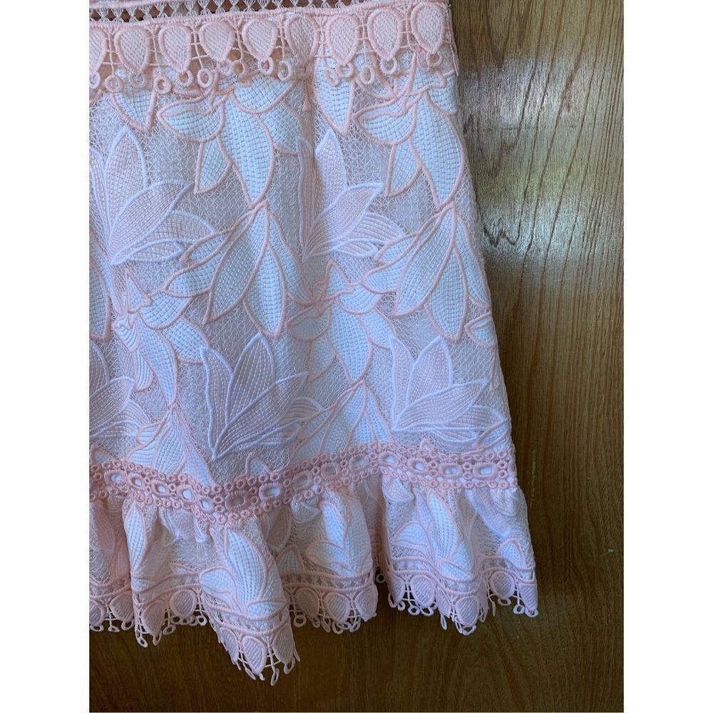 Saylor Birgit Floral Lace Mini Dress Blush Size S - Picture 7 of 12